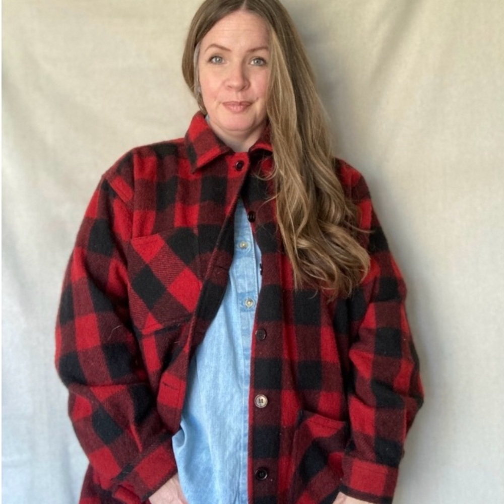 Red and Black Plaid Jacket